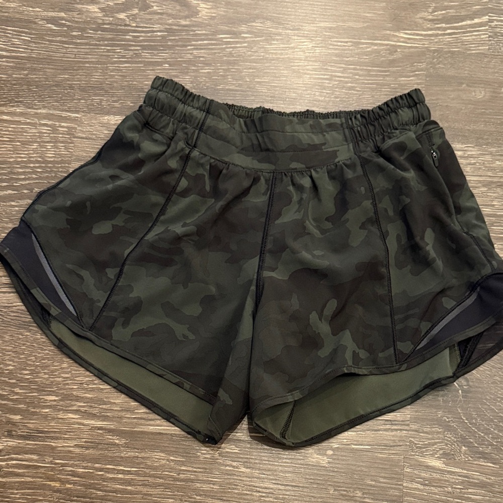 lululemon athletica Green Camo Athletic Shorts